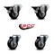 Service Caster 3'' Black Poly Wheel Swivel Bolt Hole Caster Set with 2 Posi Lock Brakes, 4PK SCC-BH20S314-PPUB-BLK-PLB-2-S-2 - alternate 5